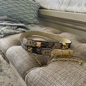 BCBG snake print gold buckle belt